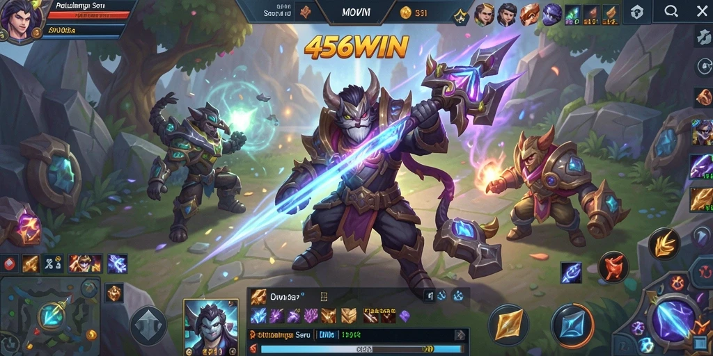 Screenshot menampilkan pertempuran seru dalam game MOBA 456WIN.