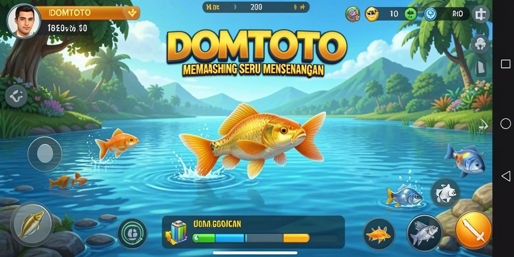 Tampilan gameplay DOMTOTO dengan pengalaman memancing yang realistis.