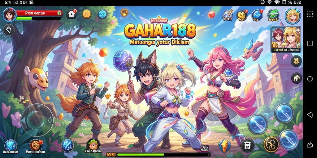 Tampilan gameplay <strong>GAHAR188</strong> yang memukau dengan karakter anime yang dinamis.
