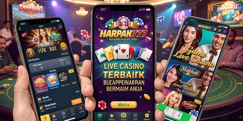 Tampilan gameplay Live Casino yang mendebarkan di HARAPAN777.
