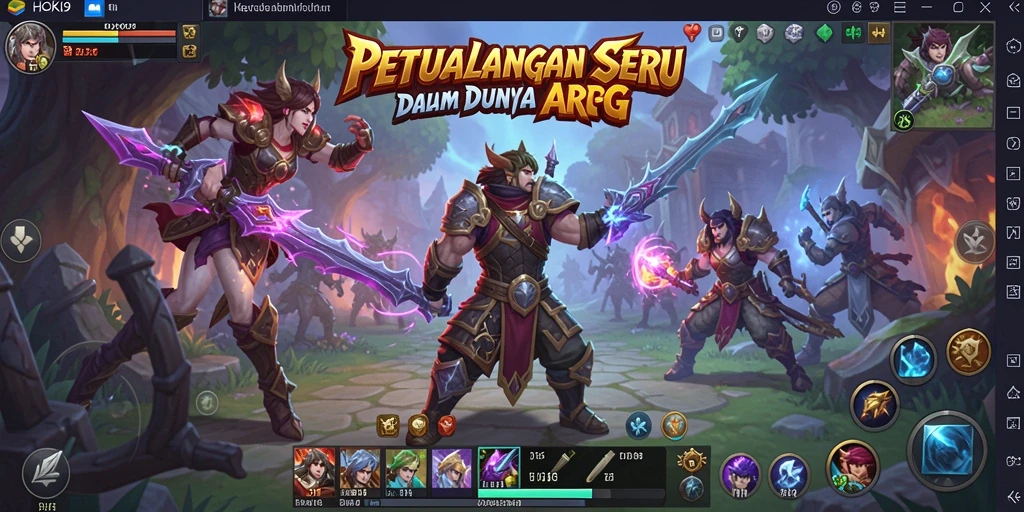 Screenshot HOKI9 menampilkan aksi pertarungan yang mendebarkan dan karakter yang berwarna.