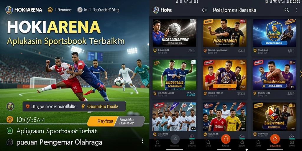 Tampilan antarmuka HOKIARENA menunjukkan fitur taruhan olahraga.