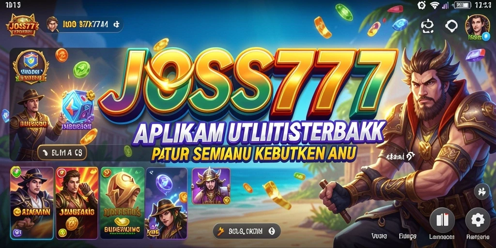Tampilan aplikasi JOSS777 dengan fitur utilitas canggih.