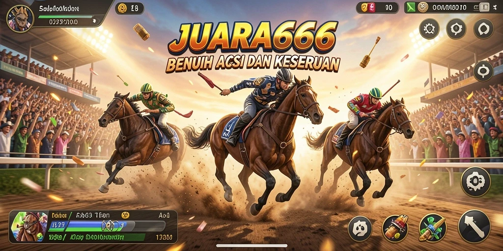 Screenshot JUARA666 menampilkan aksi balapan yang seru dan mendebarkan.