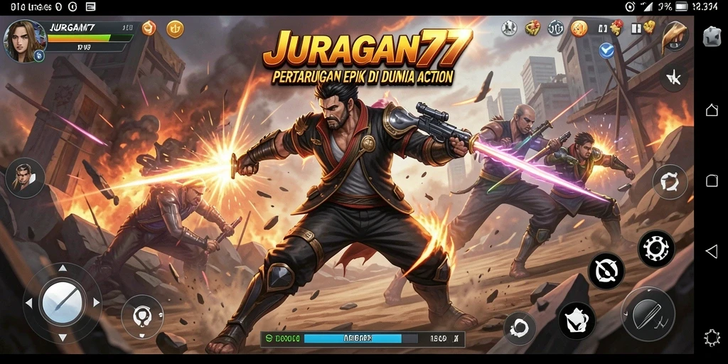 Gameplay seru dari JURAGAN77 dengan pertarungan yang intens.