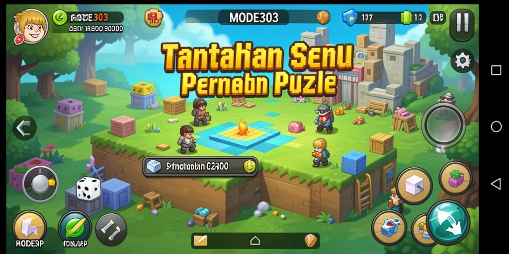 Tampilan gameplay MODE303 dengan tantangan Puzzle seru dan menarik.