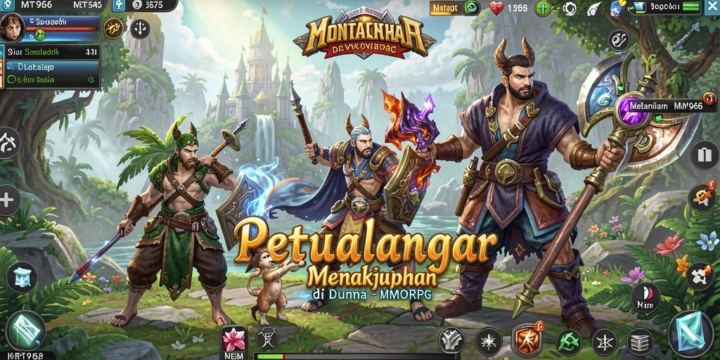Screenshot gameplay <strong>MT966</strong> yang menampilkan pertempuran seru di dunia MMORPG.