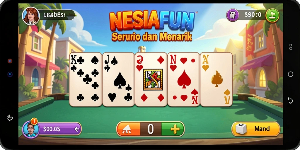 Tampilan gameplay seru dari NESIAFUN di pertarungan Domino.