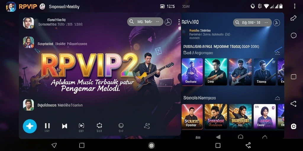 Tampilan screenshot RPVIP2 menampilkan antarmuka pemilihan lagu yang menarik.