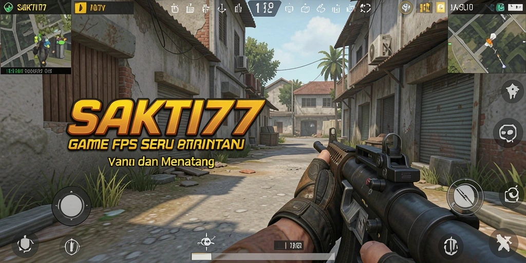 Tangkapan layar menunjukkan aksi tembak-menembak yang intens di SAKTI77.