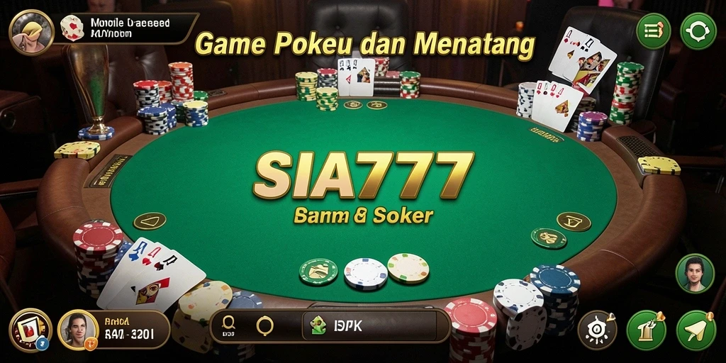 Tampilan gameplay poker yang seru dan mendebarkan di SIA777.