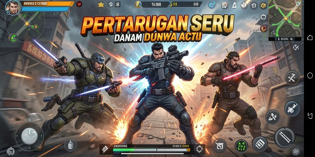 Tampilan gameplay ZK988 yang mendebarkan dengan karakter beraksi.